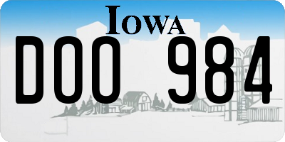 IA license plate DOO984