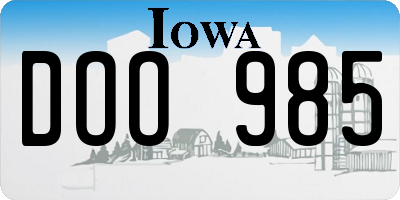 IA license plate DOO985