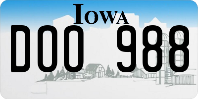IA license plate DOO988
