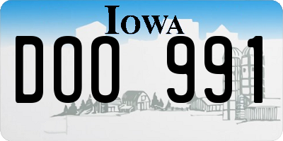 IA license plate DOO991