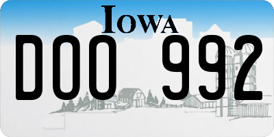IA license plate DOO992