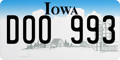 IA license plate DOO993