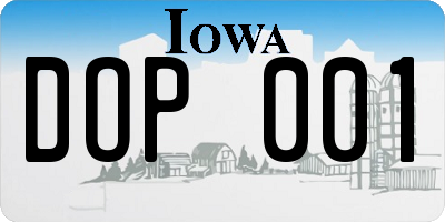 IA license plate DOP001