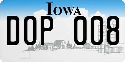 IA license plate DOP008