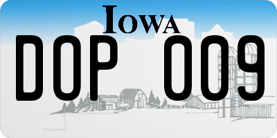IA license plate DOP009