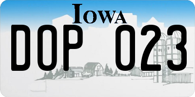 IA license plate DOP023