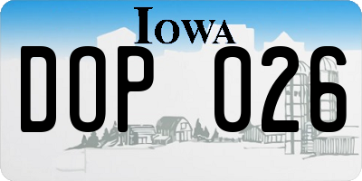 IA license plate DOP026