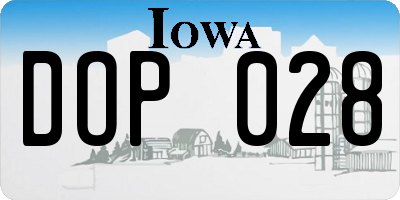 IA license plate DOP028