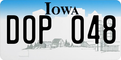 IA license plate DOP048