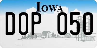 IA license plate DOP050