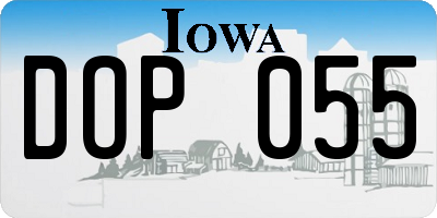 IA license plate DOP055