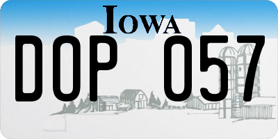 IA license plate DOP057