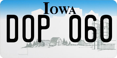 IA license plate DOP060