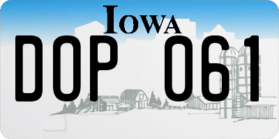 IA license plate DOP061