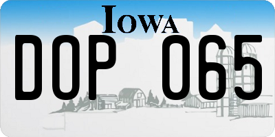 IA license plate DOP065