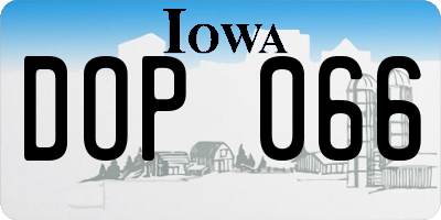 IA license plate DOP066