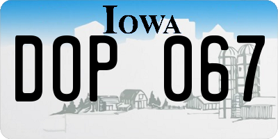 IA license plate DOP067