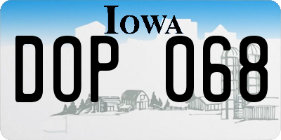IA license plate DOP068