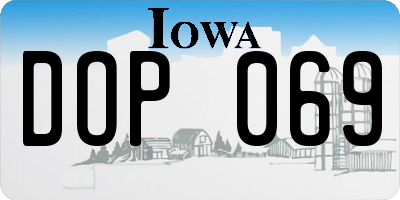 IA license plate DOP069