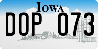 IA license plate DOP073