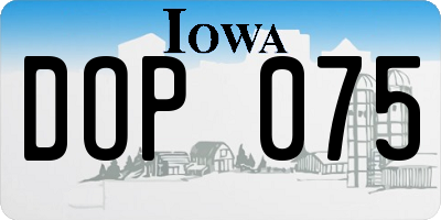 IA license plate DOP075