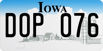 IA license plate DOP076