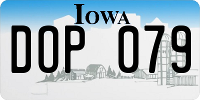 IA license plate DOP079