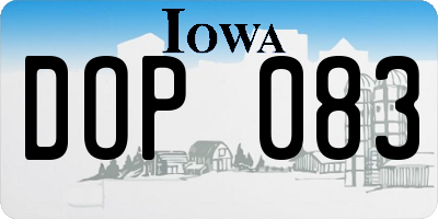 IA license plate DOP083