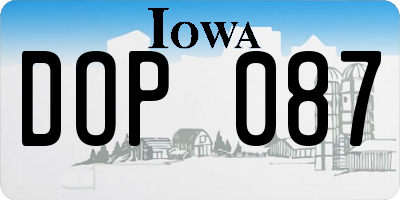 IA license plate DOP087