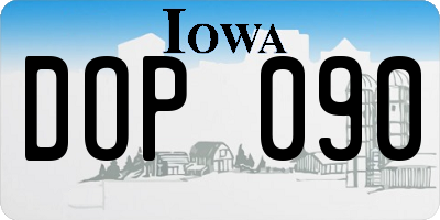 IA license plate DOP090