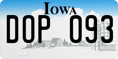 IA license plate DOP093