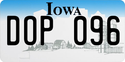 IA license plate DOP096