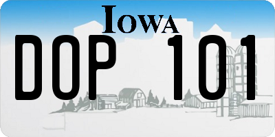 IA license plate DOP101