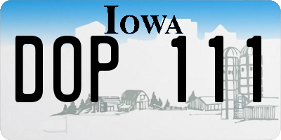 IA license plate DOP111