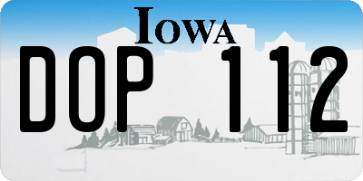 IA license plate DOP112
