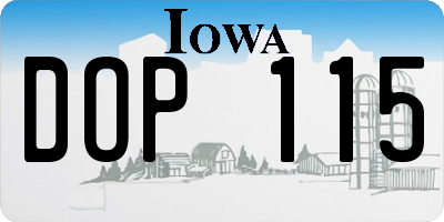 IA license plate DOP115