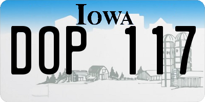 IA license plate DOP117