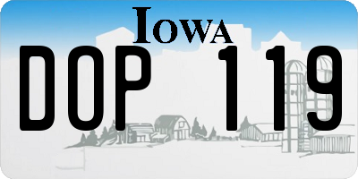 IA license plate DOP119