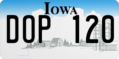 IA license plate DOP120