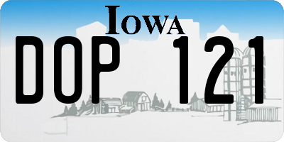 IA license plate DOP121