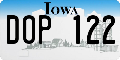 IA license plate DOP122