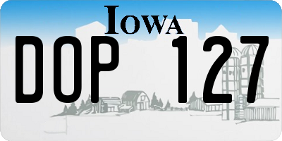 IA license plate DOP127