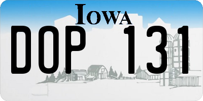 IA license plate DOP131
