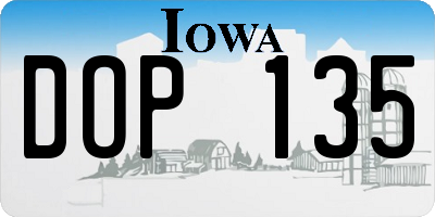 IA license plate DOP135
