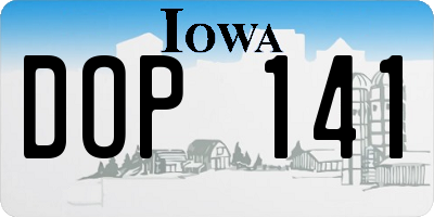 IA license plate DOP141