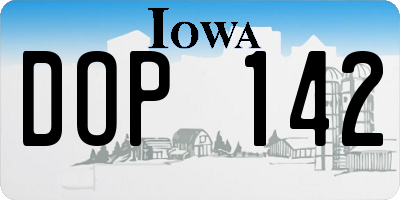 IA license plate DOP142