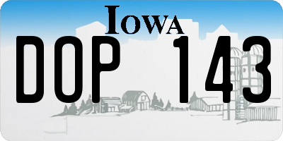 IA license plate DOP143