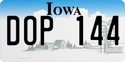 IA license plate DOP144