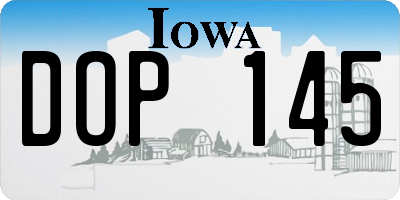 IA license plate DOP145
