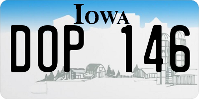 IA license plate DOP146